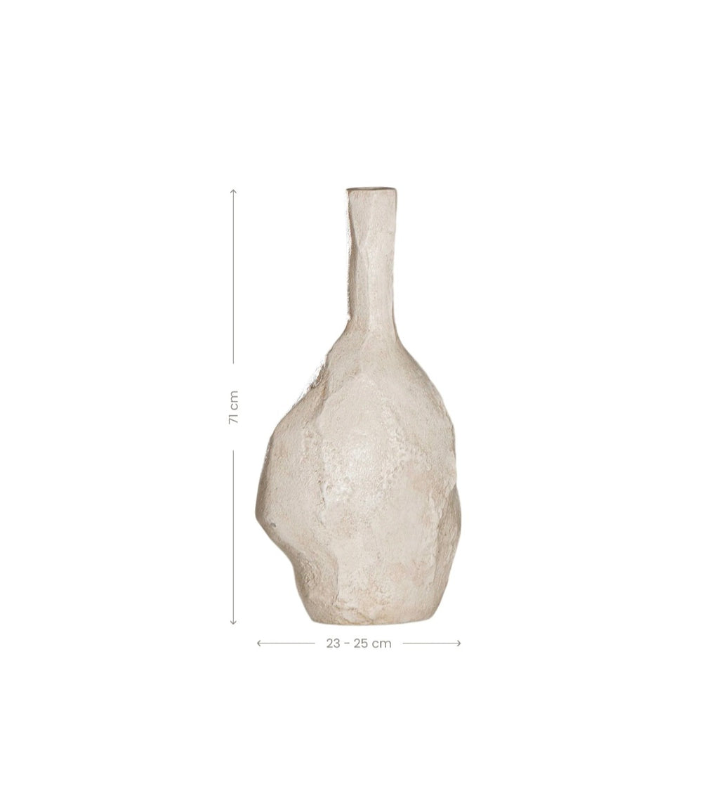Mazuri Sculptural Vase White Wash Small