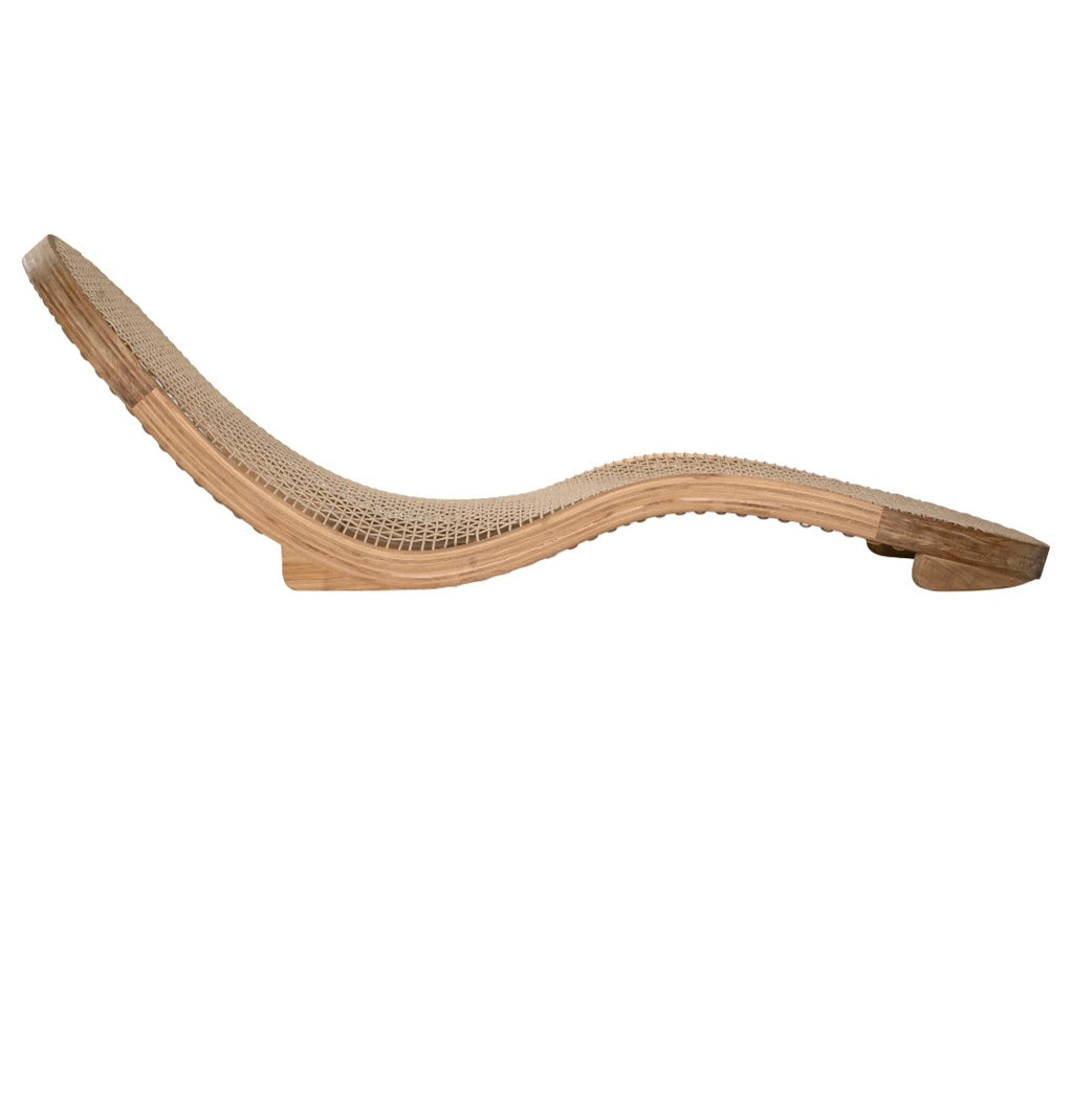 Corfu Curved Sun Lounger | Natural