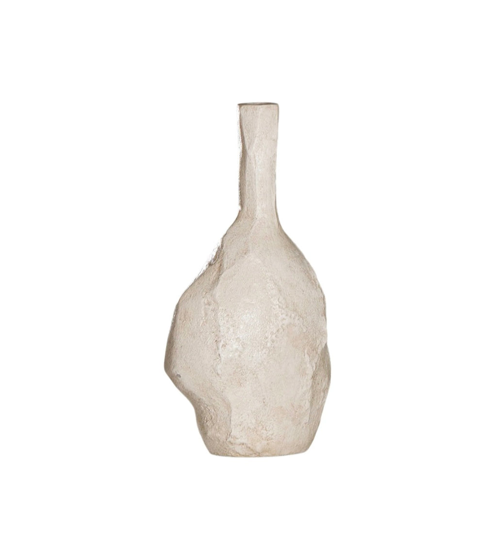 Mazuri Sculptural Vase White Wash Small